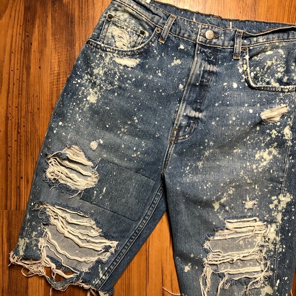 Reformation Denim Ripped Jorts Size 28 